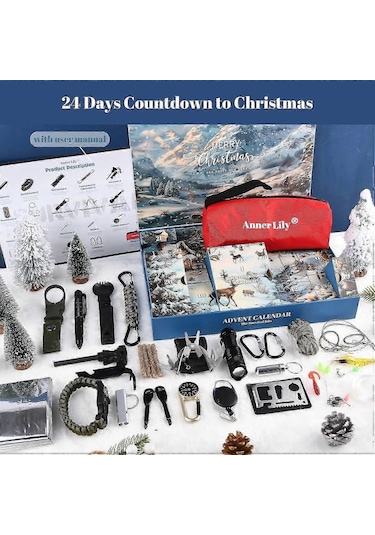 Survival Kit Advent Calendar For Men - Survival Tools Advent Calendar For Adult