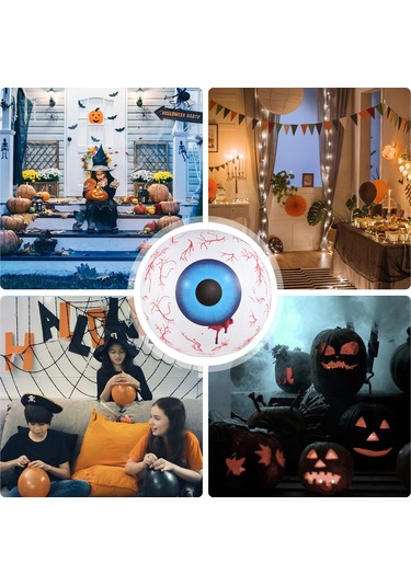 Dofolink 2 Adet 60cm Rgb Led Işıklı Şeytan Gözü, Kumandalı 16 Renk 4 Dinamik Mod, Ip68 Su Geçirmez, Halloween Bahçe Dekorasyonu Kırmızı + Mavi Diğer