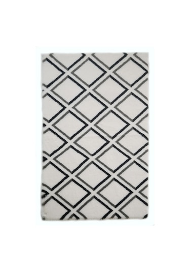 Prizma Halı Marble Peluş Halı Kare Desenli Düz Kesim
