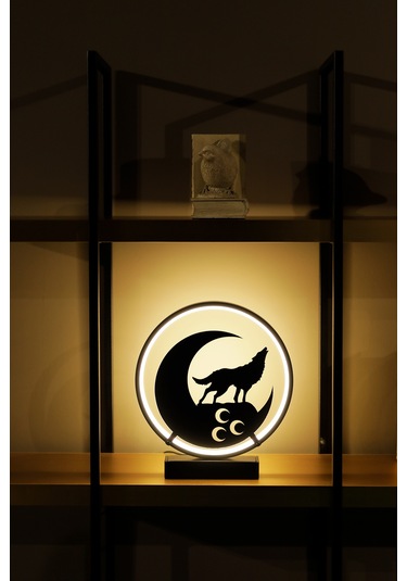 Bozkurt Ve Üç Hilal Metal Led Masa Lambası Dekoratif Işıklı Gece Lambası Türk Motifli Tasarım Aykurt