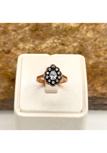 Elmas Montür Rosegold Damla Spor Gümüş Set Takım Rose Gold