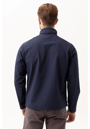 Erkek Kışlık Su Geçirmez Softshell Mont Salina İtici Rüzgar Outdoor Lacivert