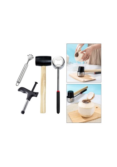 Soulader Hindistan Cevizi Kırma Aparatı Ve Açacağı Seti - Pratik Hindistan Cevizi Kıracağı İle Taze Hindistan Cevizi Yeme Aleti Diğer