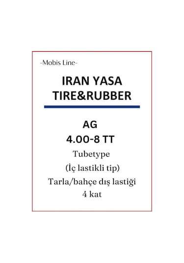 İran Yasa Tıre&Rubber 400-8  Çapa Makinesi Lastiği Traktör Desen