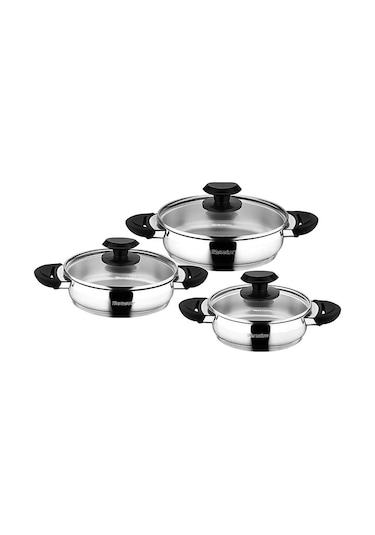 Hascevher Sürme Sahan Seti 3lü 16-18-20 Cm Inox