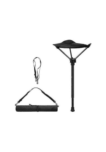 Bloomnest Katlanır Yürüyüş Bastonu, Üçayak Tabure, Ayarlanabilir Yükseklik, Taşınabilir Kamp Sandalyesi, Alüminyum Alaşım, Oxford Kumaş, 125 Kg Dayanıklılık, Altın - Siyah Altın - Siyah