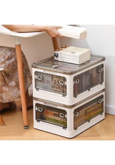 Dancemonkey Cbtx 28l Katlanır Plastik Saklama Kutusu, 5 Taraflı Şeffaf Çıkarılabilir Kasnak, S Boy Beyaz Çok Renkli