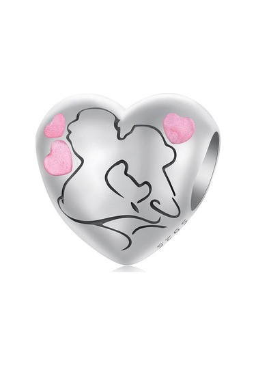 S925 Ayar Gümüş Yağ Damlası Çift Öpücük Aşk Boncukları Scc2990 Çok Renkli