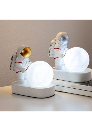 Homyl Gece Lambası Led Masa Başucu Dekorasyon Ev Süs Gümüş Gümüş