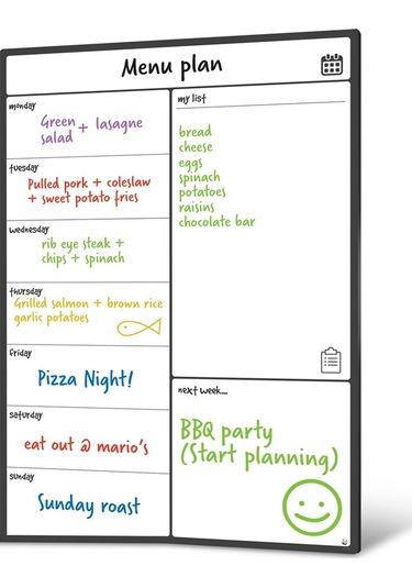 Buzdolabı Takvimi Yemek Planlayıcısı Ve Alışveriş Listesi Beyaz Tahta