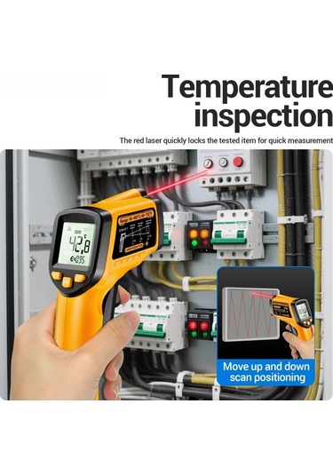 Vkemall Aneng Th109 Kızılötesi Termometre Lcd Higrometre Lazer Sıcaklık Ölçer Pirometre Elde Taşın