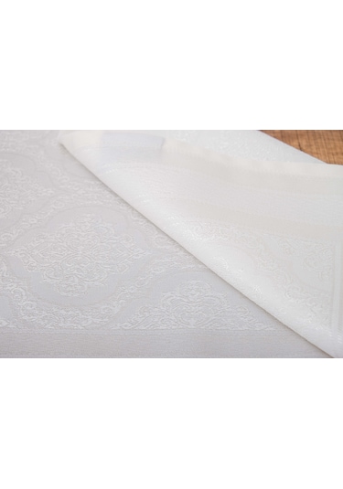 Finezza Roma Jakar Polyester Kumaş Krem Runner 45x150 cm - 1414