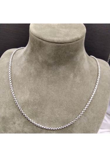 925 Ayar Gümüş Erkek Kolyesi-uzunluk Seçenekli-şık Tasarım-65cm/3mm Gümüş