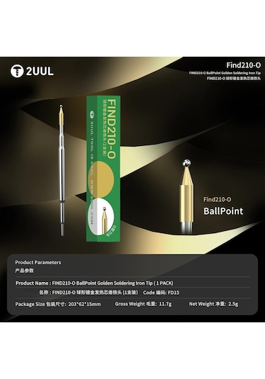 2uul Fd15 Find210-o Mikro Lehimleme İçin Ballpoint Havya Ucu