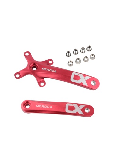 Teltree Dağ Bisikleti 104bcd Kare Delik Krank, 8-11 Vites, 34/36t Pozitif-negatif Dişli, Alüminyum, 170mm, Kırmızı Sol-sağ Kranklar Çok Renkli