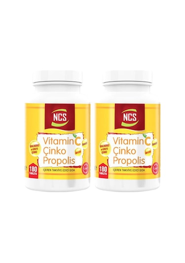 Vitamin C Çinko Propolis 180 Tablet X 2 Adet Vitamin D Çinko