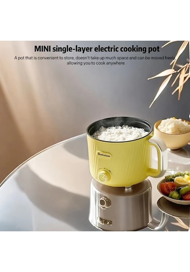 Honeybeeshop Beyaz 1 8l Tek Katmanli Elektrikli Pisirme Makinesi Zarif Gorus Kompakt Kapasite Uc Yemek Icin Bir Tencere Iki Kisi