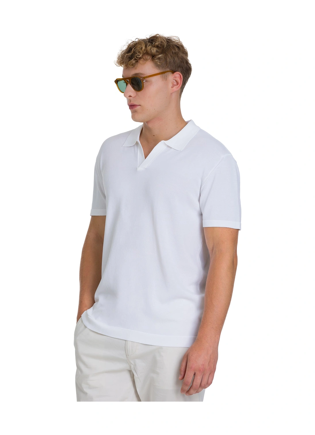 Hatemoğlu Beyaz Regular Fit Polo Yaka Rayon Tişört 34639 350501