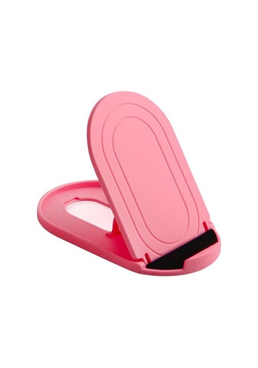 Pembe Vaorlo Ayarlanabilir Mini Telefon Tutucu Masa Standı Telefon Oval Braket Mobil Stand Tutucu