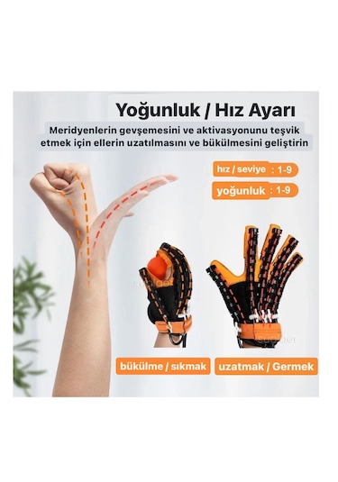 Isıtmalı El Egzersiz Rehabilitasyon Robot Eldiven Çift El