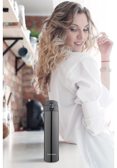 Lunetherm Sızdırmaz Vakumlu Çift Katmanlı Çelik Termos - Siyah