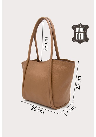 Hakiki Deri Kadın Organizerlı Omuz Çantası Taba Smr9205 Taba