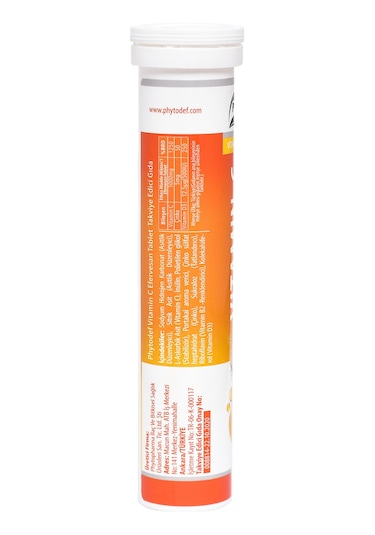 Phytodef Vitamin C Çinko Vitamin D3 Portakal Aromalı Efervesan Tablet 20 Adet
