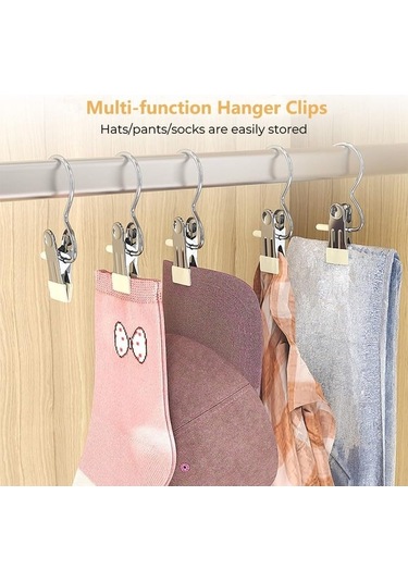 Ulzyvf 20'lik Çok Amaçlı Çamaşır Askısı - Pantolon, Çorap, Havlu İçin Paslanmaz Çelik Beyaz Beyaz