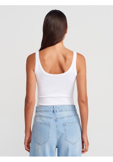 Dilvin 21053 Askılı Bodysuit-beyaz Beyaz