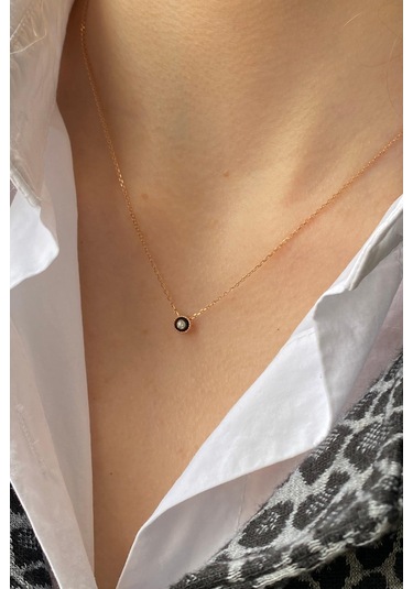 Zümrüt Sarraf 8 Ayar Altın 0.03 Ct Tek Yuvarlak Elmas Kolye