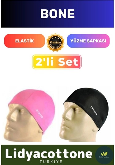 Elastik Yüzme Şapkası Su Geçirmez Silikon Yüzücü Havuz Deniz Bonesi 2'li Set Çok Renkli