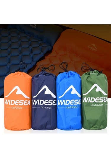Wondernest Yürüyüş Yatak Yastık Wscm-001 Widesea Uyku Ultralight Şişme Mat Kamp Hava Açık Lacivert - Taşınabilir Konforlu Seyahat Yatağı Altın