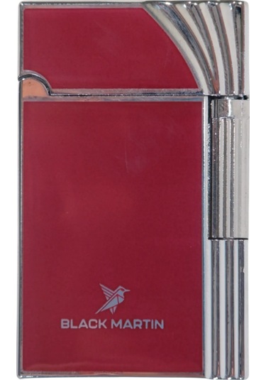 Black Martin Soft Flame Bordo-gümüş Metal Çakmak - Tr9294