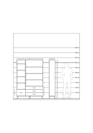 Arges Dolap 9 Raflı 4 Çekmeceli 132x30x195 Aytaşı-aytaşı/çam Aytaşı