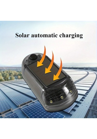 Fochsia Beyaz 5li Led Solar Çatı Fare Işığı Solar Çevre Aydınlatma Şarjlı Lityum Pil Kolay Kurulum