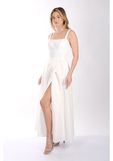 Abiye Elbise Dori 00kb7092 Beyaz