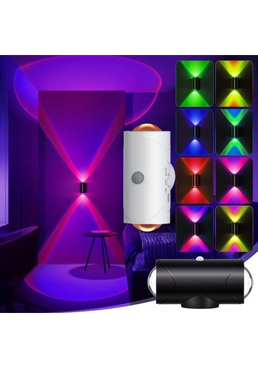 Willowhaven 4pcs White Akıllı Gece Işığı Hareket Sensörlü Led Duvar Aydınlatma Şarj Edilebilir Rgb Gece Lambaları Yatak Odası Oturma Odası İçin Kırmızı