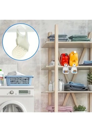 Maiyame Beyaz Plastik Çamaşır Suyu/yumuşatıcı Damlacık Tutucu - Katlanabilir, Kolay Kurulum, 2 Adet - Çamaşır Odası Temizliği Sağlar Beyaz