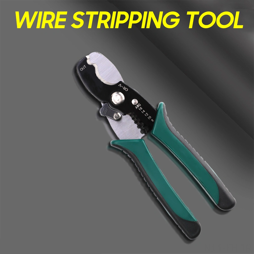 Folinda Elektrikçi Multifonksiyon Tel Soyucu Ve Kesici - Yeşil-siyah, 1.29-3.26mm Aralığı, 65 Çelik Malzeme