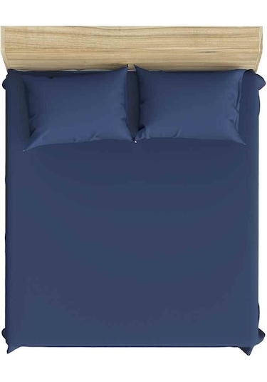Maki Lacivert 160X200 Çift Kişilik Lastikli Çarşaf Takımı
