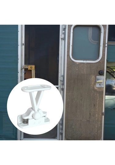 Sunshine011 Beyaz Dayanıklı Pvc Karavan Kapı Tutucu Ayarlanabilir T Şekilli Manyetik Kilit Beyaz