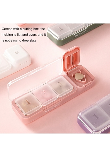 Sones Tr017 Taşınabilir İlaç Kesici Taşınabilir Mini 7 Gün Mühürlü Ayrı İlaç Kutusu Beyaz