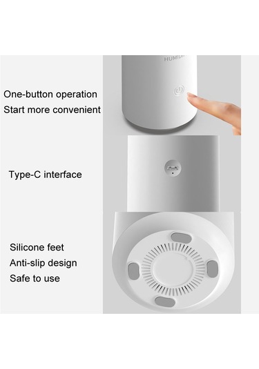 Mum Alevi Aromaterapi Difüzör Otomatik Koku Püskürtücü Mini Ambiyans Mum Işığı Nemlendirici 129 Beyaz