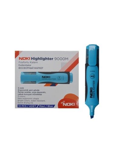 Noki Fosforlu Kalem 10 Adet Mavi