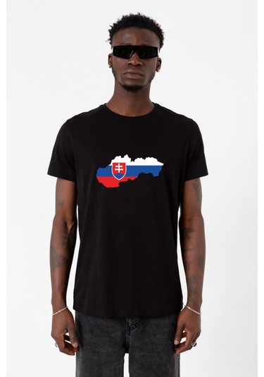 Euro 24 Slovakia Siyah Erkek Tshirt Çok Renkli