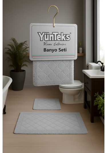 Pamuk Makarna Tufting 2'li Klozet Takımı , Banyo Seti ,d.kabuğu,g