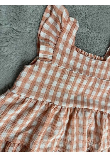 Müsli Kumaş Kız Çocuk-bebek Elbise Ekru - Camel