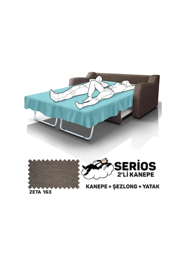 Serios Şezlonglu Yataklı Kanepe - Zeta 163