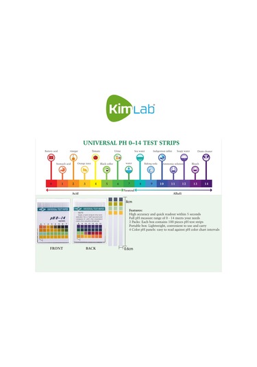 Ph Kağıdı Metre - Ph İndikatör Kağıdı Ph- 14 – 100 Adet Çok Renkli