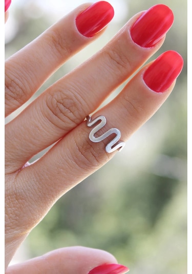 Ses Dalgası Eklem Yüzük - Gümüş Renk Gümüş